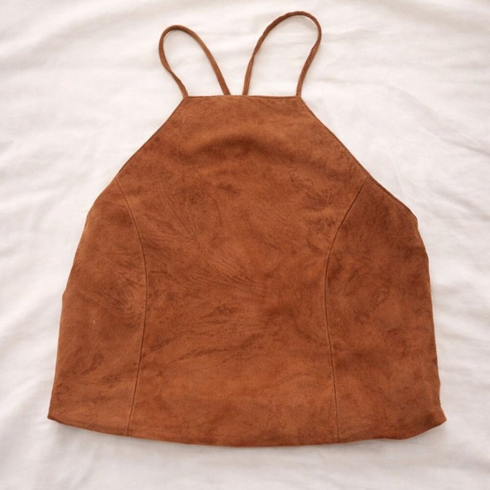 Vintage Suede Halter Top